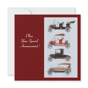 retro cars 2 , auto restoration red white black announcement