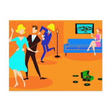 retro cartoon cocktail party postinvitations