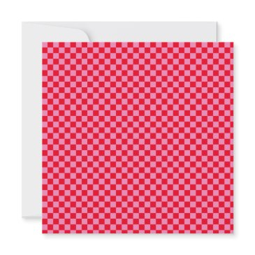 retro checkerboard checkered pattern pink orange save the date