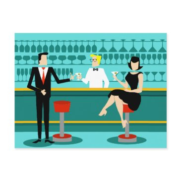retro cocktail lounge postinvitations