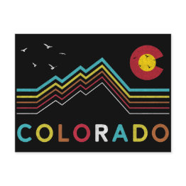 Small Retro Colorado Flag Rocky Mountain Souvenir Postinvitations Front View
