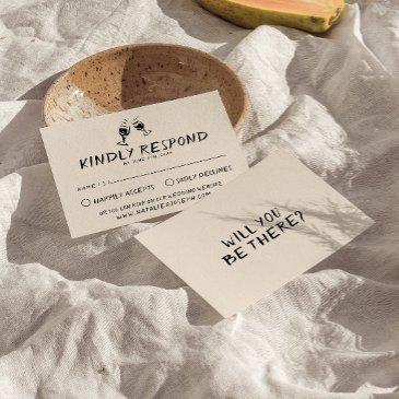 retro hand written drawn glasses quirky wedding rsvp invitations