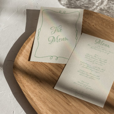 retro handwritten whimsical modern unique wedding menu