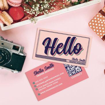 retro "hello" typography cool color scheme business invitations