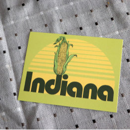 Small Retro Indiana Postinvitations Front View
