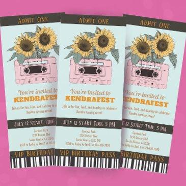 retro music festival dance party ticket birthday