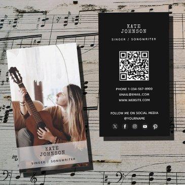 retro singer musician photo modern musical black business invitations