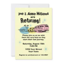 Small Retro Trailer Retirement Party Invitation Front View