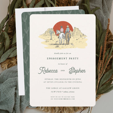 retro western desert | boho engagement party invitation