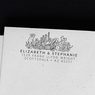 return address scottsdale desert wedding custom self-inking stamp
