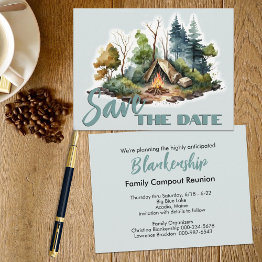 Small Reunion Celebration Watercolor Tent Announcement Front View