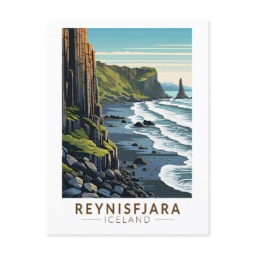 reynisfjara beach iceland travel art vintage postinvitations