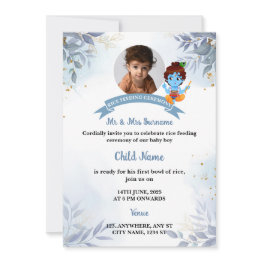 Small Rice Feeding Invitation, Annaprashan Invitations Front View