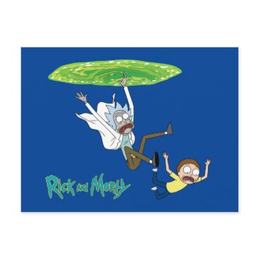 rick and morty™ | falling out of portal invitation postinvitations