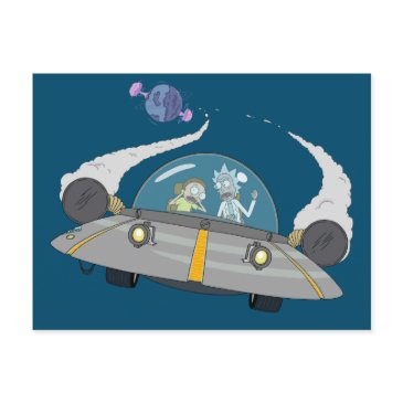 rick and morty™ | flying off in space ship invitation postinvitations