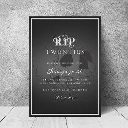 Small Rip 20s Death To My Youth Goth 30th Birthday Party Invitation Front View