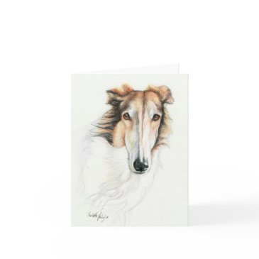 rise the borzoi original dog art note invitations
