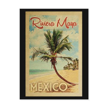 riviera maya postinvitations palm tree vintage travel