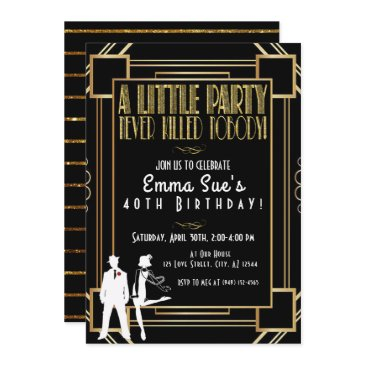 roaring 20's flapper party birthday invitation