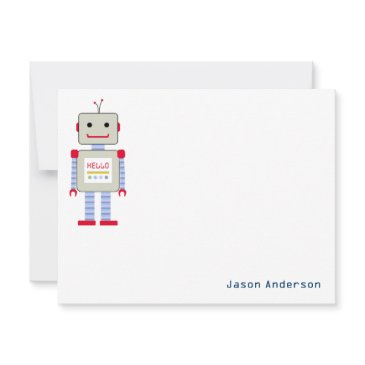 robot "hello" stationery note invitations