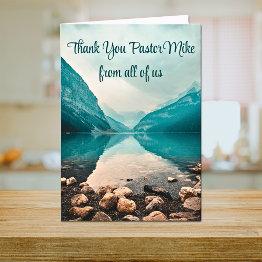Small Rocky Beach Pastor Appreciation From Congregation Thank You Invitations Front View