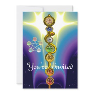 rod of asclepius 7 chakras,yoga ,spiritual energy invitation