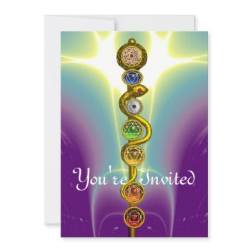 rod of asclepius 7 chakras,yoga ,spiritual energy invitation