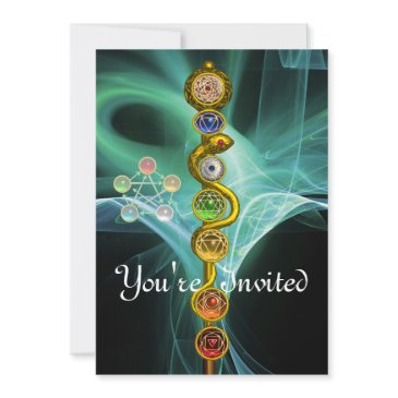 rod of asclepius 7 chakras,yoga ,spiritual energy invitation