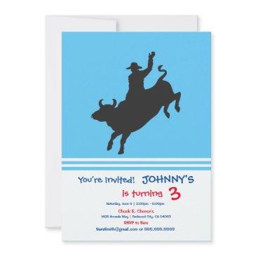 rodeo bull ride silhouette invitation