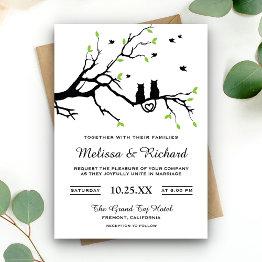 Small Romantic Cats Wedding Invitations Front View