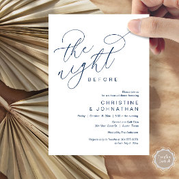 Small Romantic The Night Before Wedding Rehearsal Dinner Invitation Front View