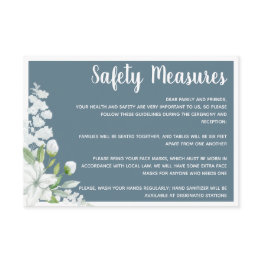 Small Romantic White Flowers Safety Measures Wedding Enclosure Invitations Front View