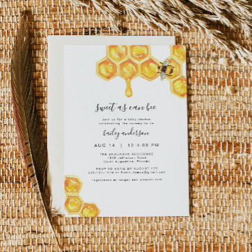 romy sweet as can bee honey bumble bee baby shower invitation