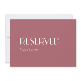 Small Rose Garden | Dark Rose Wedding Reserved Sign Front View