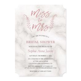 Small Rose Gold Calligraphy Bridal Shower Bachelorette Invitation Front View