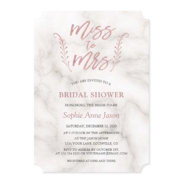 rose gold calligraphy bridal shower bachelorette invitation