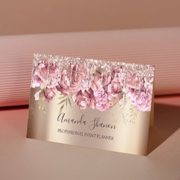 rose gold drips roses logo event planner qrcode business invitations