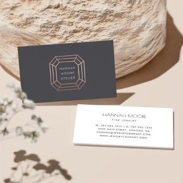 rose gold gem logo | jewelry design business invitations