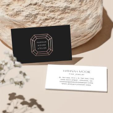rose gold gem logo | jewelry design business invitations