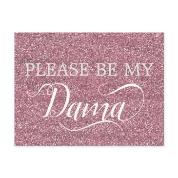 rose gold glitter dama quinceanera dama proposal invitation postinvitations