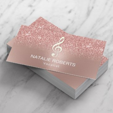 rose gold ombre music vocalist singer songwriter business invitations