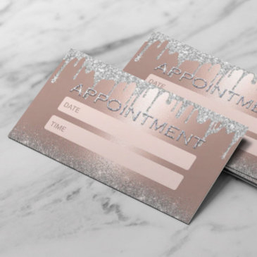 rose gold silver glitter drips salon appointment