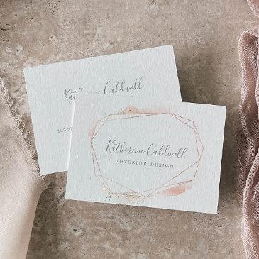 rose gold watercolor geometric business invitations