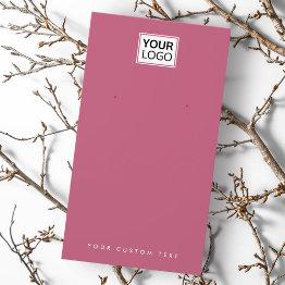 Small Rose Mauve Add Logo Earring Display Invitations Front View