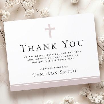 rose taupe cross funeral sympathy thank you invitations