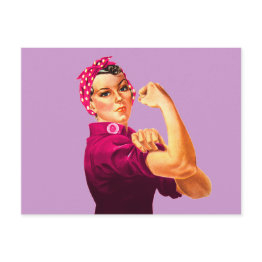 Small Rosie The Riveter - Cancer Pink Postinvitations Front View