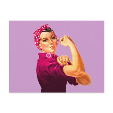 rosie the riveter - cancer pink postinvitations