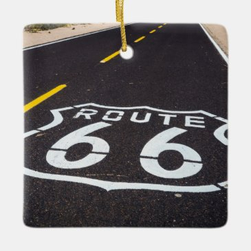 route 66 highway marker, arizona ceramic ornament