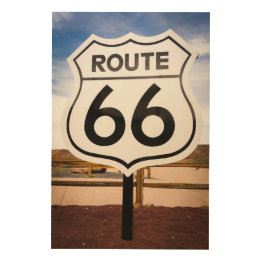 Small Route 66 Road Sign, Arizona Wood Wall Decor Front View