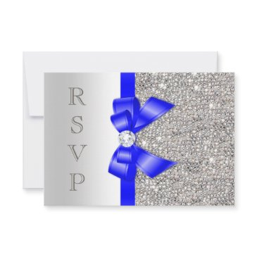 royal blue faux bow silver sequins diamond rsvp